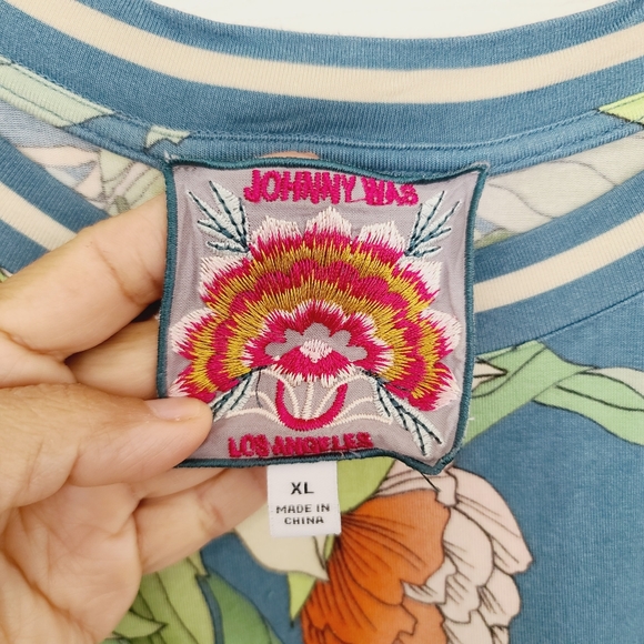 Johnny Was Romano Raglan Tee Size XL - Picture 4 of 6